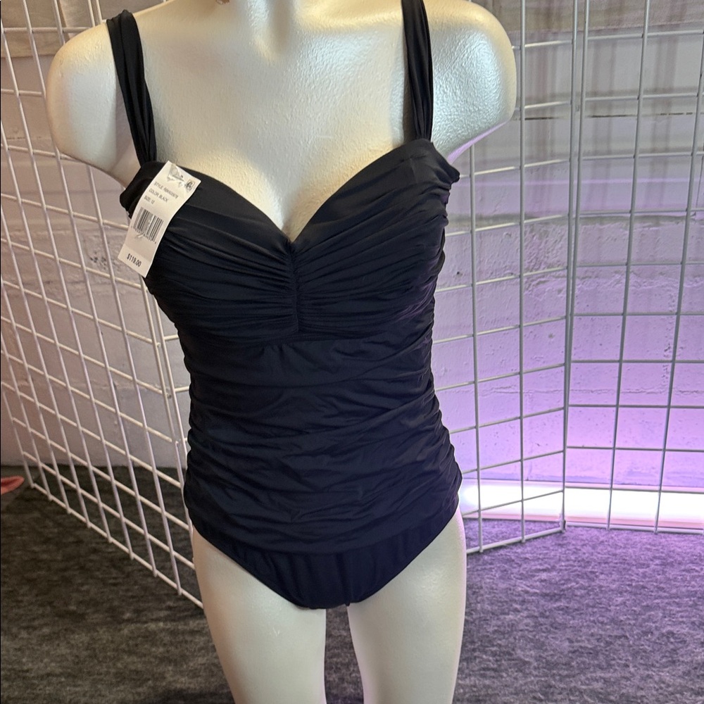 Bleu Rod Beattie Black One Piece Swimsuit SZ 12